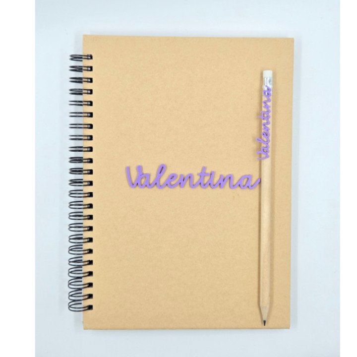 Libreta y Lápiz 3D Personalizados | Elige Color y Nombre Único