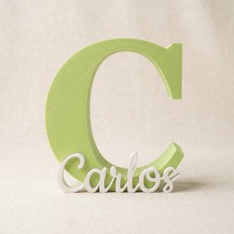 Inicial con nome 3D personalizada