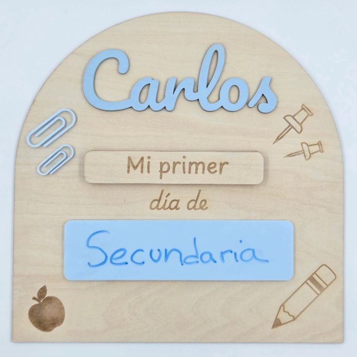 Placa Primeiro e Último Día de Curso Personalizada | Costurelka