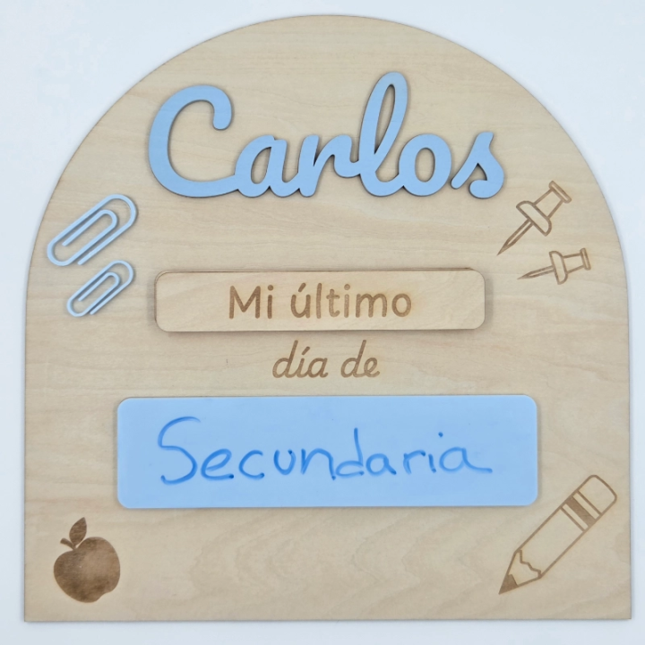 Placa Primer y Último Día de Curso Personalizada | Costurelka