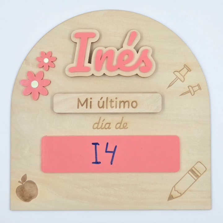 Placa Primer y Último Día de Curso Personalizada | Costurelka
