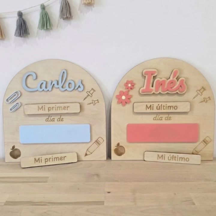 Placa Primer y Último Día de Curso Personalizada | Costurelka