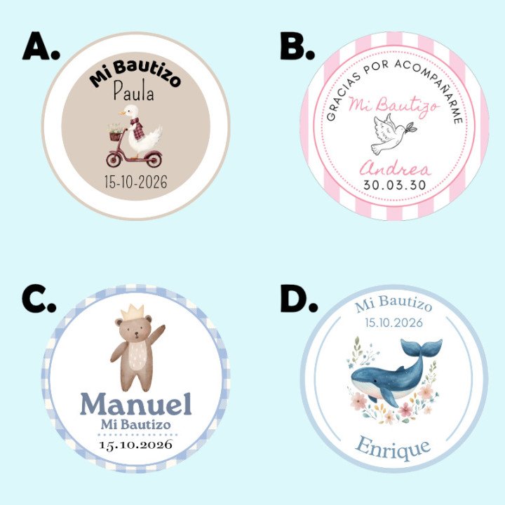 Abridor de Botellas de Bambú con Imán Personalizado para Bautizos